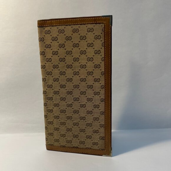 GUCCI Vintage Brown Canvas GG Organizer w/ Leather Trim - Preowned - Picture 1 of 10